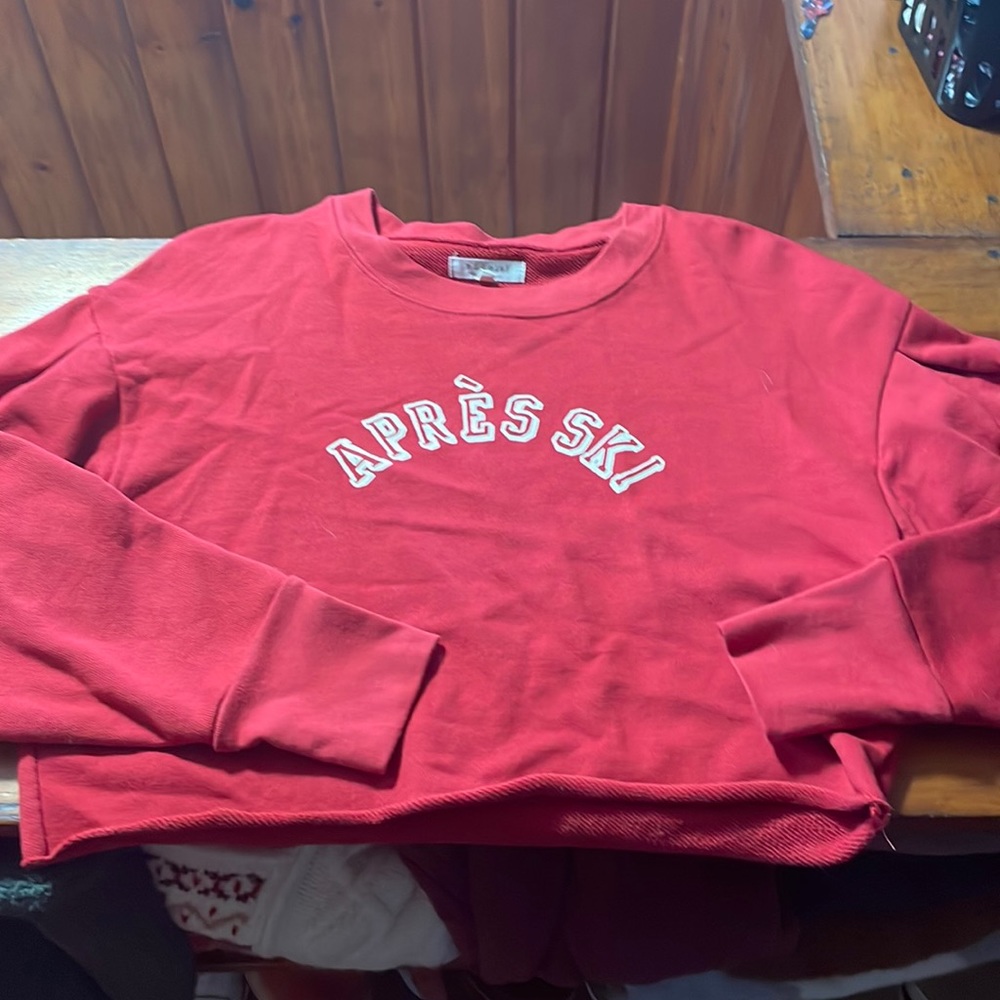 Madewell cropped “Apres ski” sweatshirt